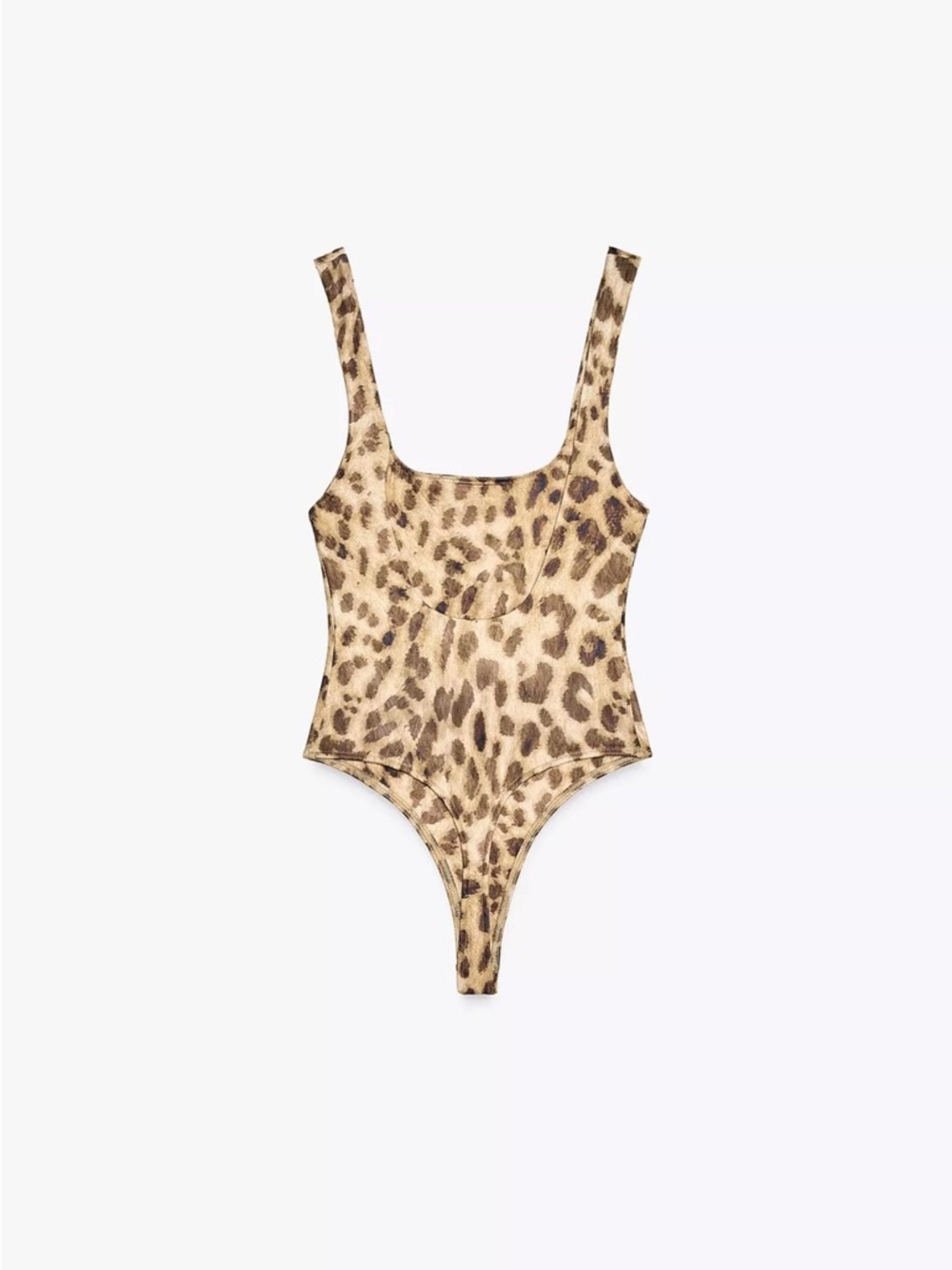 Zara Square Nexk Leopard Print Bodysuit - Picture 6 of 10
